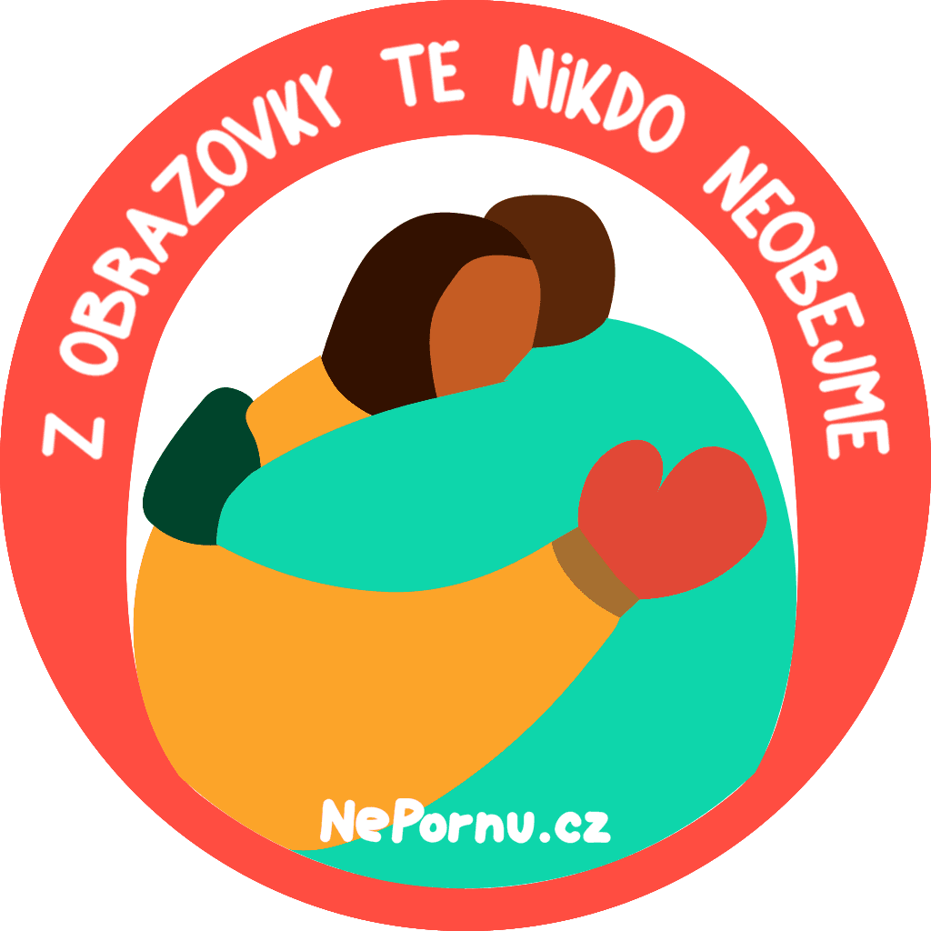 Samolepka "Z obrazovky tě nikdo neobejme", vinyl, kulatá