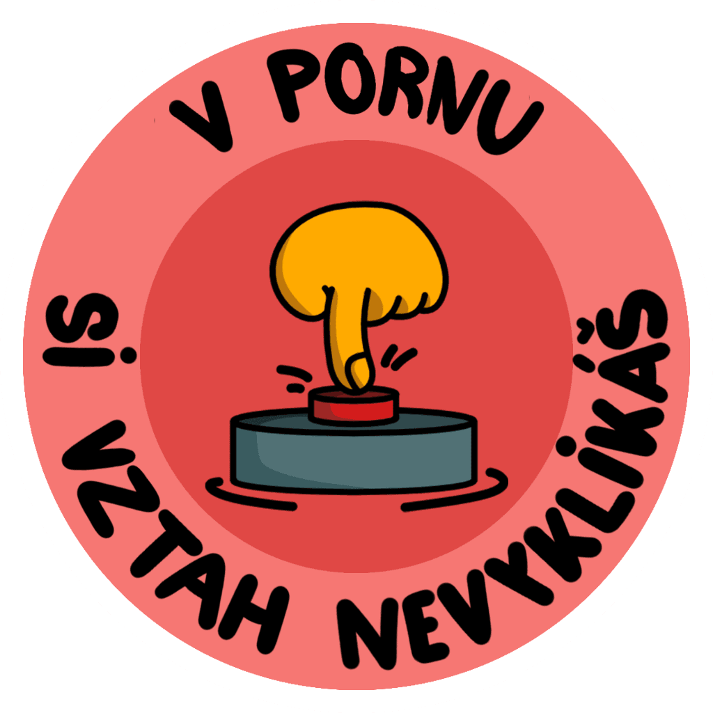 Samolepka "V pornu si vztah nevyklikáš", vinyl, kulatá